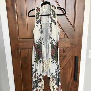 Vocal brand long fringe vest